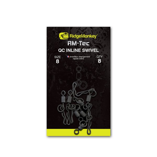 RIDGEMONKEY RM-TEC QUICK CHANGE INLINE SWIVEL GYORSKAPCSOS FORGÓ 8DB/CSOMAG