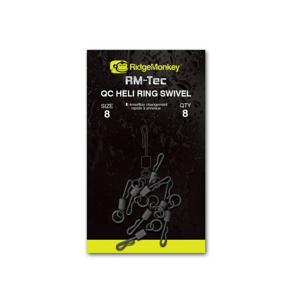 RIDGEMONKEY RM-TEC QUICK CHANGE HELI RING SWIVEL GYORSKAPCSOS FORGÓ