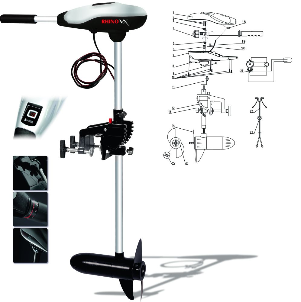 Rhino VX65 elektromos csónakmotor